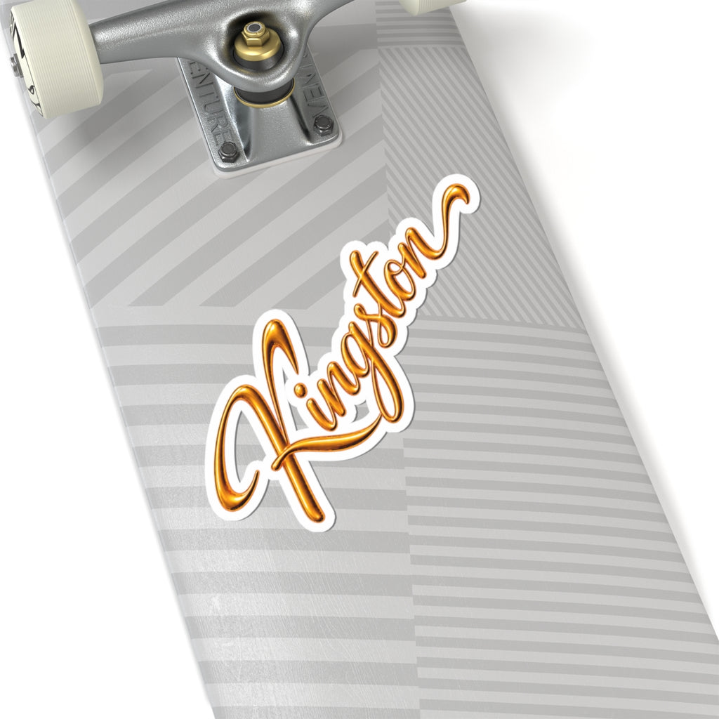 Kingston Gold Script Kiss-Cut Sticker