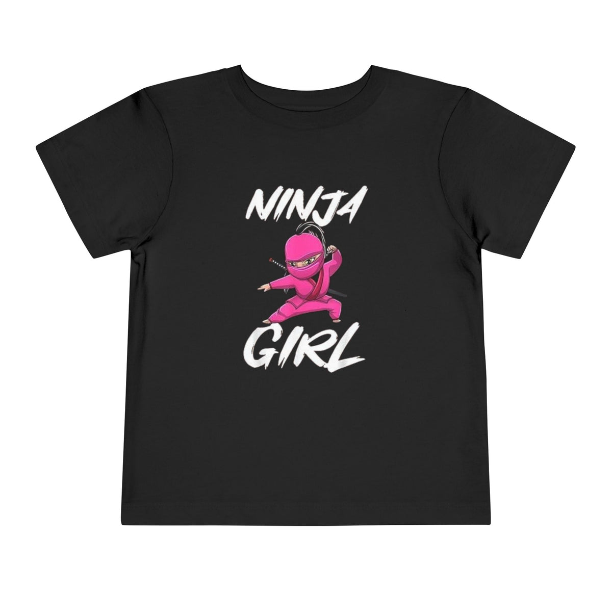 Ninja Girl Toddler Tee 2 - Pink Ninja Graphic Short Sleeve Shirt