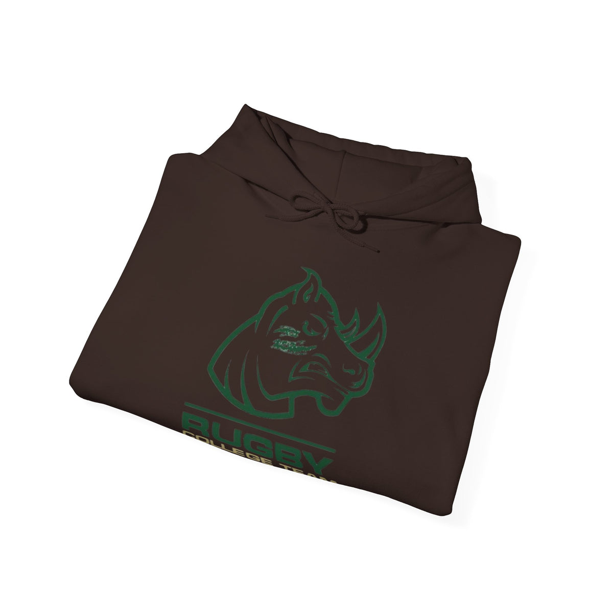 Rugby College Team Rhino Hoodie — Men's/Women's Athletic Hooded Sweatshirt