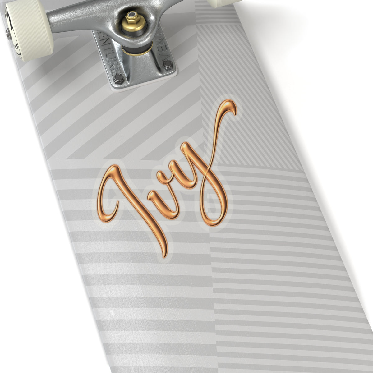 Ivy Gold Script Kiss-Cut Sticker — Shiny Handlettered Decal for Laptops, Skateboards & Gifts