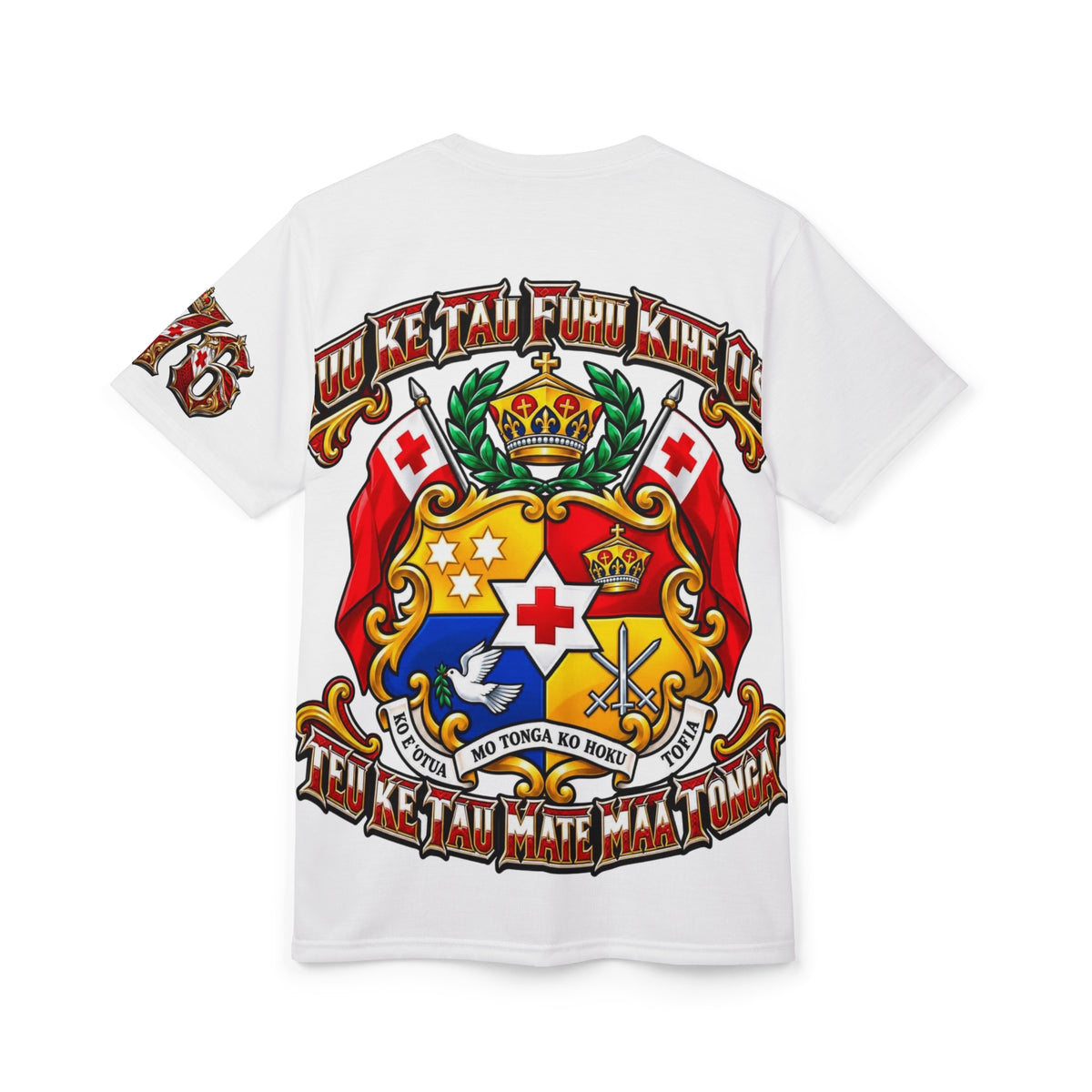 BIG OPTION -Royal 'MIM' Graphic Tee – Medieval Crest Lettering T‑Shirt