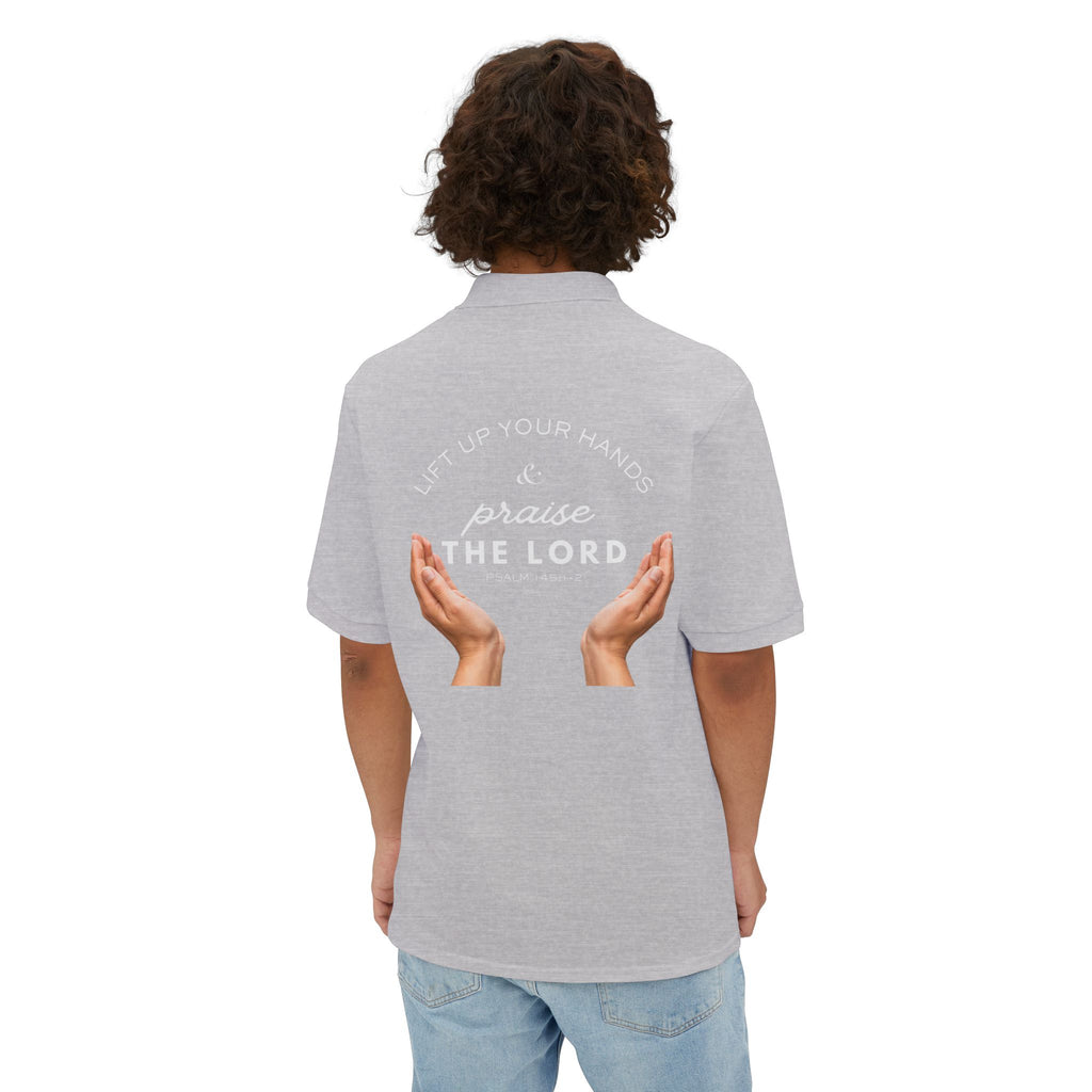 Praise The Lord Polo ( White font ) —  Men's Christian Worship Polo Shirt