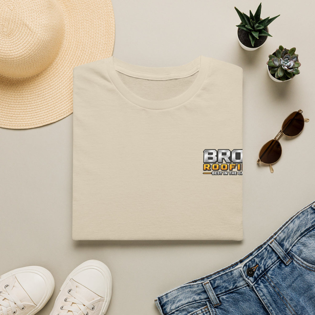 BROS Roofing T‑Shirt – “BROS ROOFING: Best in the Game” Crew Tee
