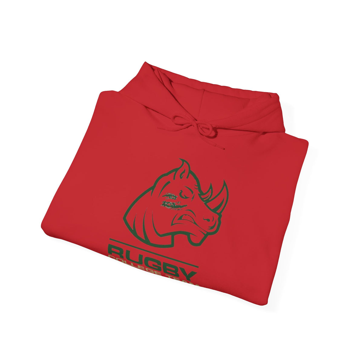 Rugby College Team Rhino Hoodie — Men's/Women's Athletic Hooded Sweatshirt