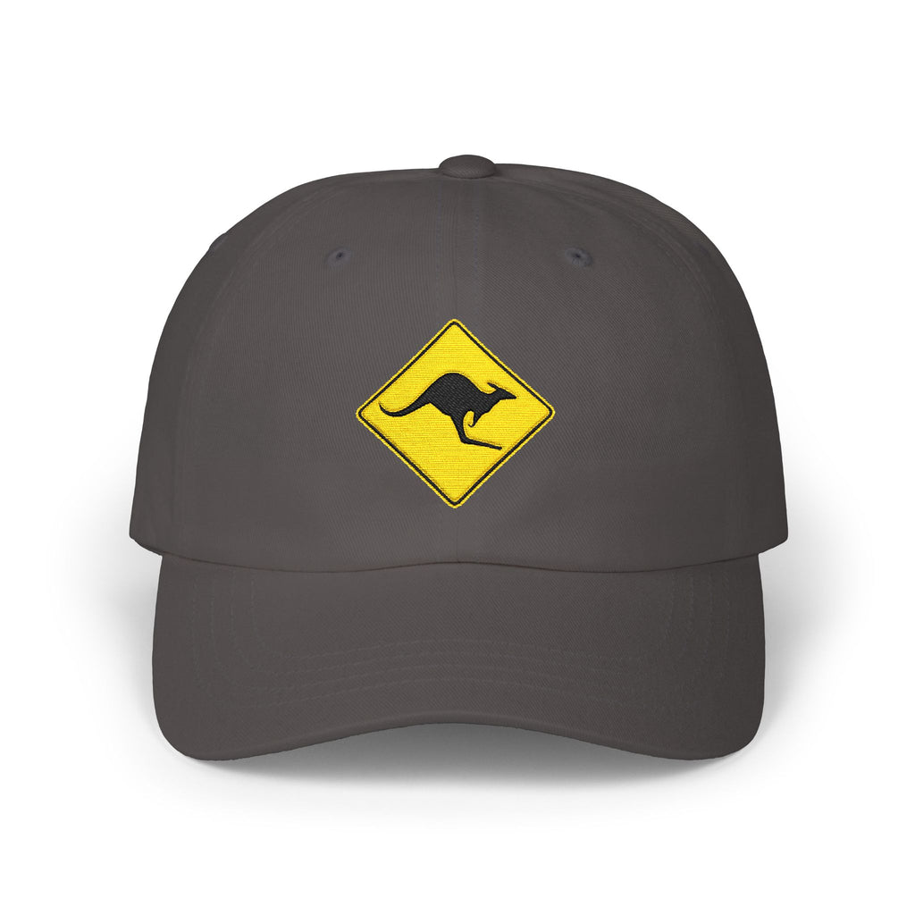 Dad Cap — Kangaroo Road Sign Embroidered Hat