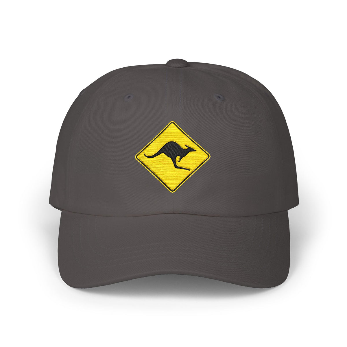 Dad Cap — Kangaroo Road Sign Embroidered Hat