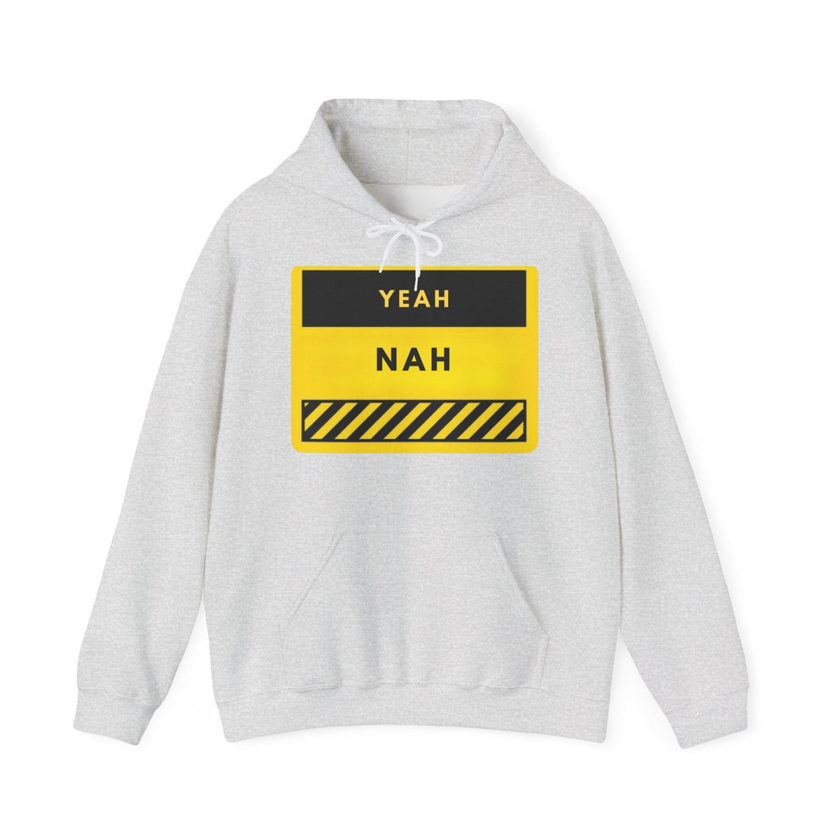 Yeah Nah Hoodie - Funny Yellow Roadsign Pullover