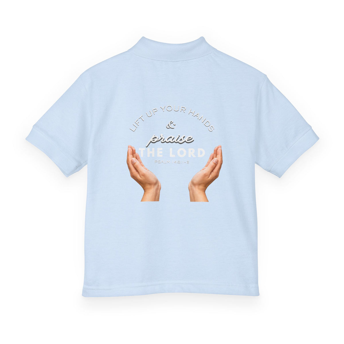 Youth Polo ( white font ) — 'In God We Trust' Hands Logo Embroidered Chest Shirt