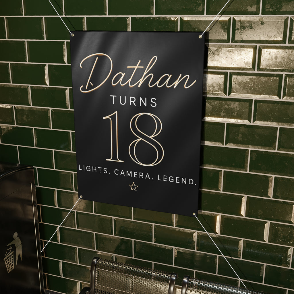 18th Birthday Matte Banner - Elegant Neon Numbers Party Sign