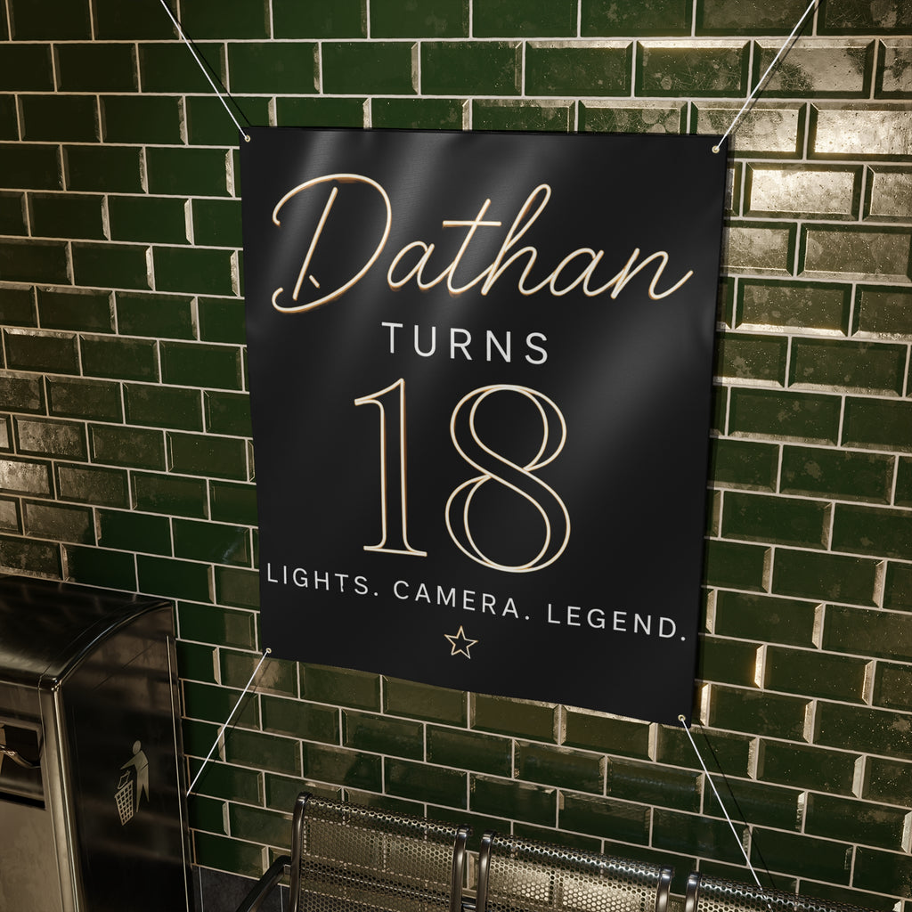 18th Birthday Matte Banner - Elegant Neon Numbers Party Sign