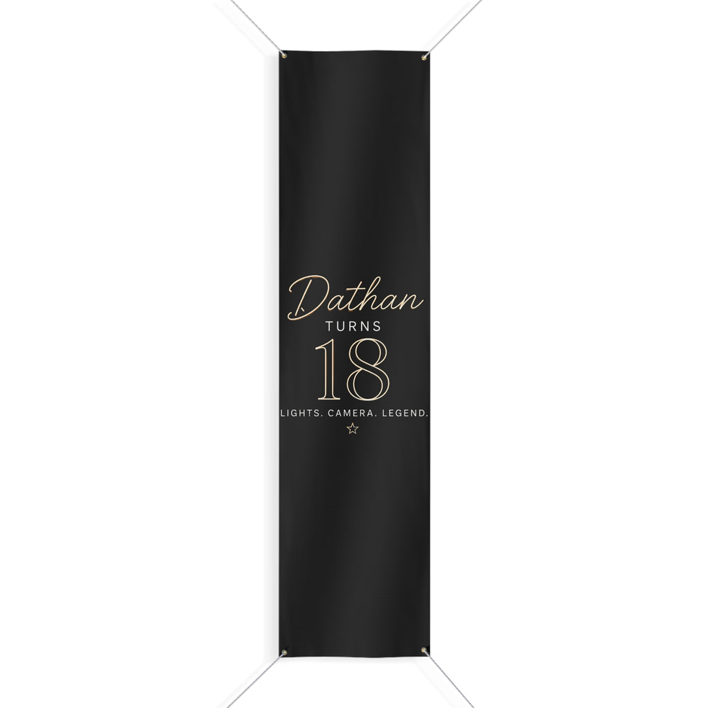 18th Birthday Matte Banner - Elegant Neon Numbers Party Sign