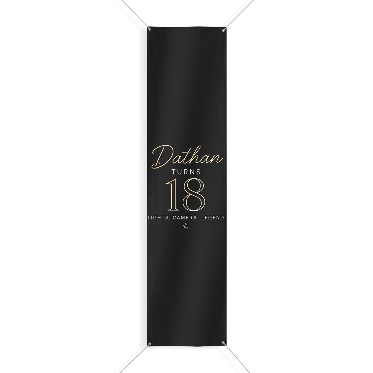 18th Birthday Matte Banner - Elegant Neon Numbers Party Sign