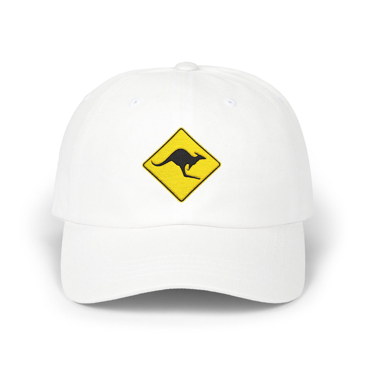 Dad Cap — Kangaroo Road Sign Embroidered Hat