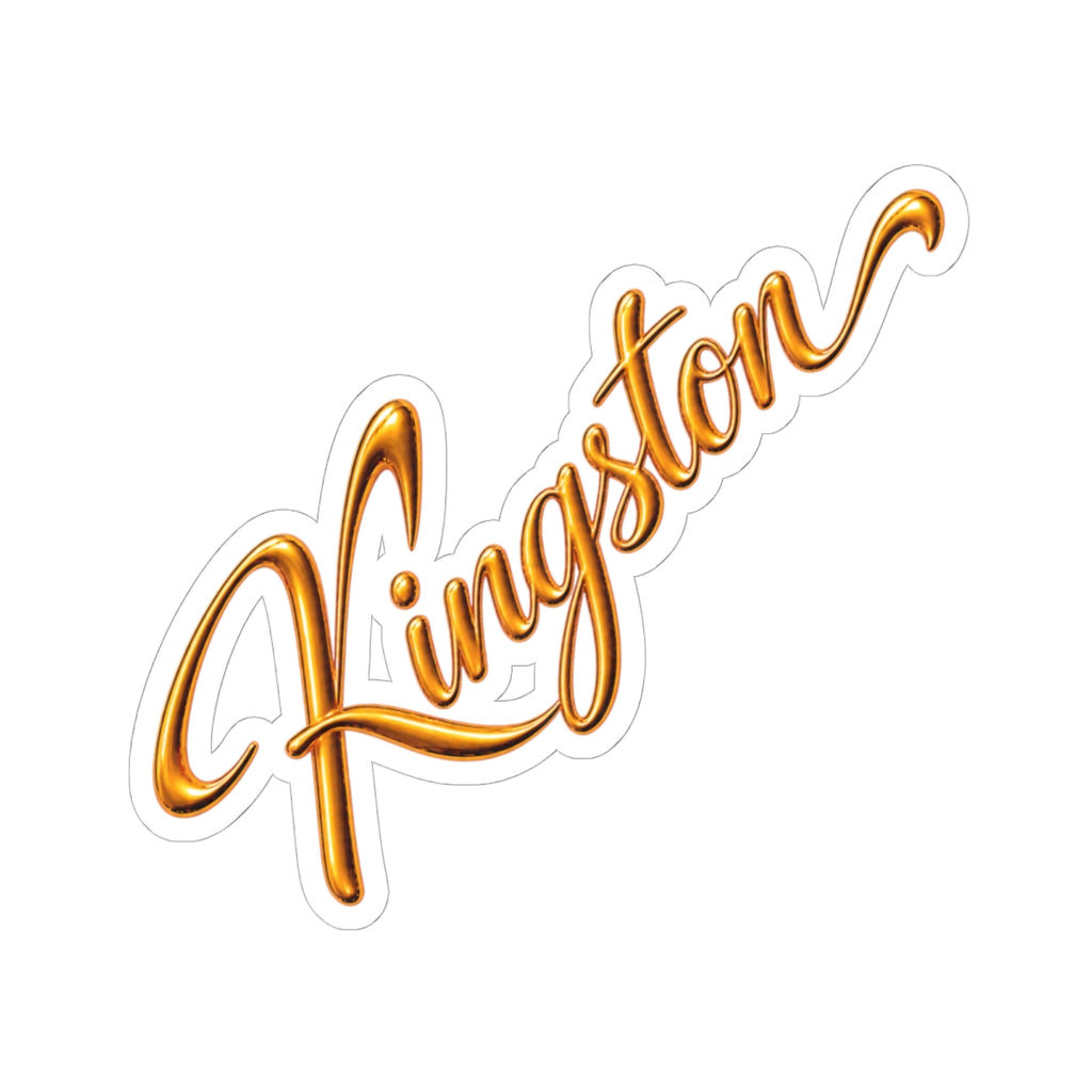 Kingston Gold Script Kiss-Cut Sticker