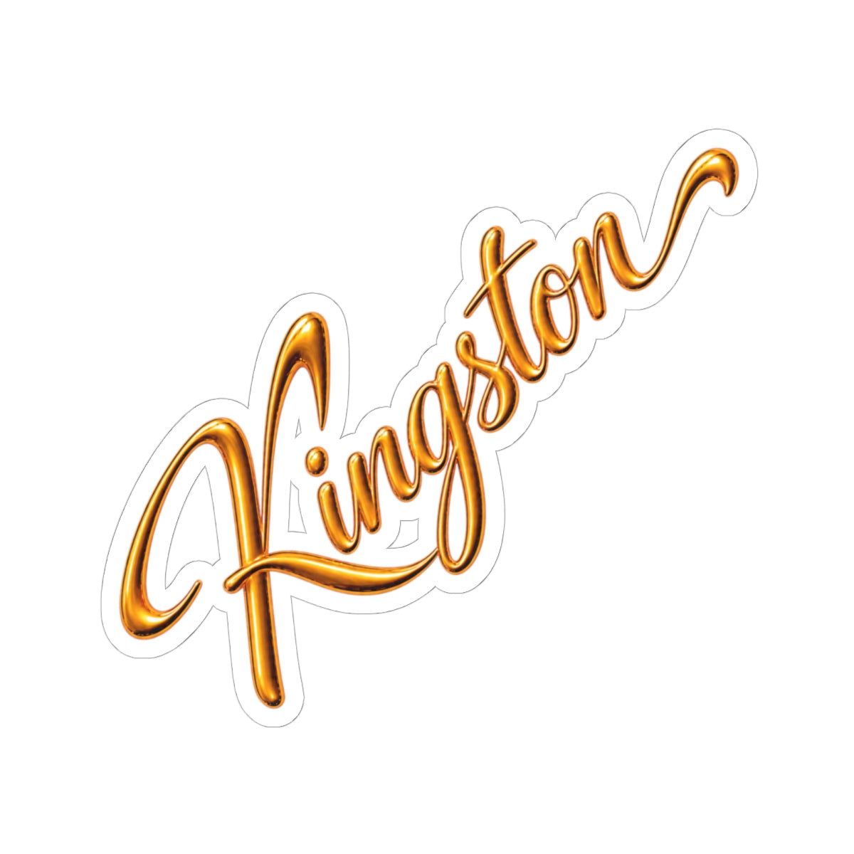 Kingston Gold Script Kiss-Cut Sticker