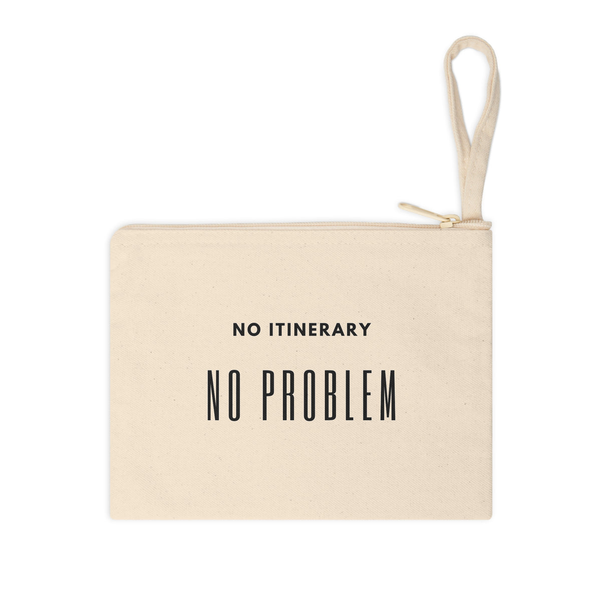 No Itinerary, No Problem Canvas Zipper Pouch — Travel Makeup & Accessory Bag