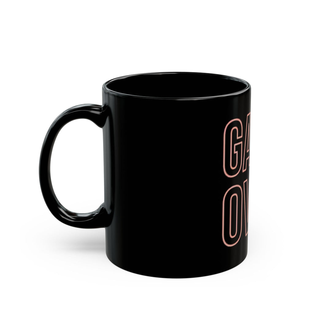 Game Over Coffee Mug — Black 11oz/15oz Novelty Gamer Cup