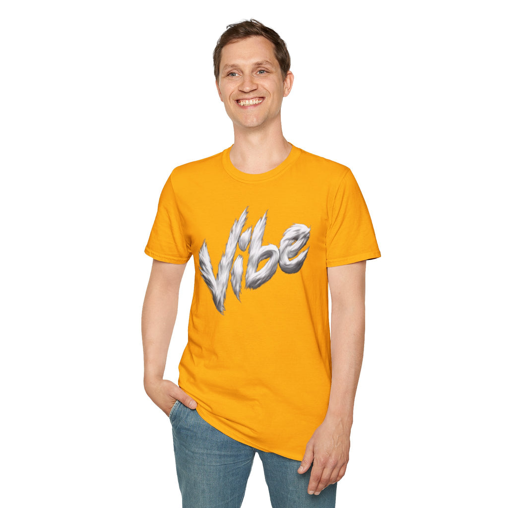 Vibe Graphic T‑Shirt — Monochrome 'Vibe' Brushstroke Design
