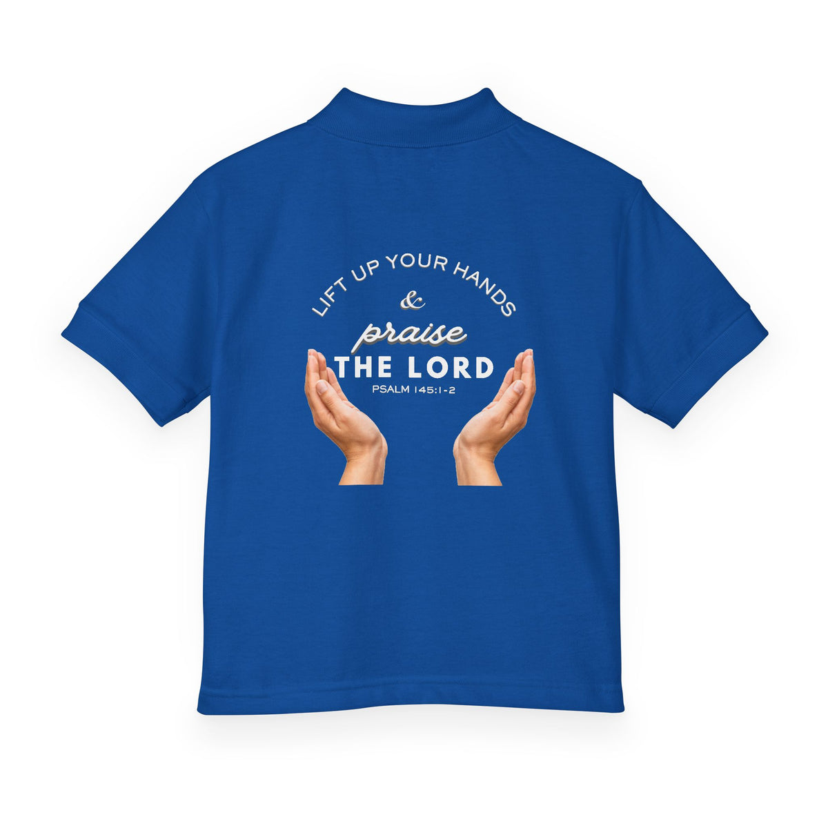 Youth Polo ( white font ) — 'In God We Trust' Hands Logo Embroidered Chest Shirt