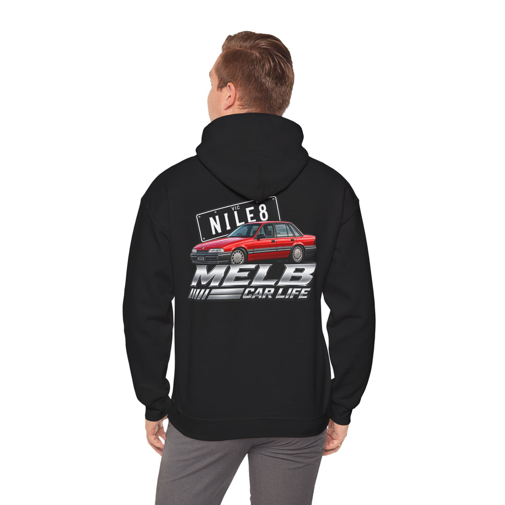 Car Life Hoodie — Red Station Wagon "NILE8" Graphic Streetwear
