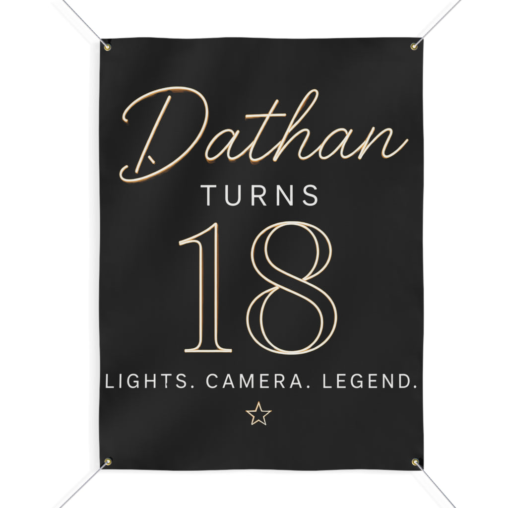 18th Birthday Matte Banner - Elegant Neon Numbers Party Sign