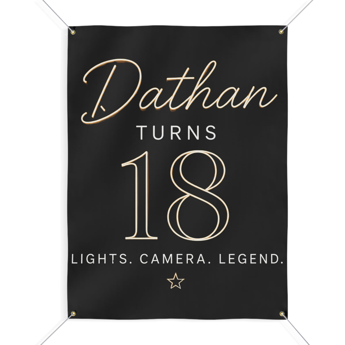 18th Birthday Matte Banner - Elegant Neon Numbers Party Sign