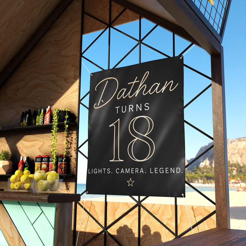18th Birthday Matte Banner - Elegant Neon Numbers Party Sign