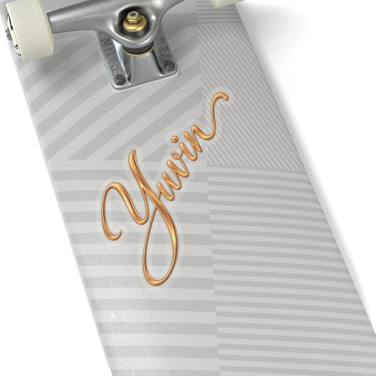 Gold Script 'Yuvin' Kiss-Cut Sticker – Metallic Calligraphy Decal