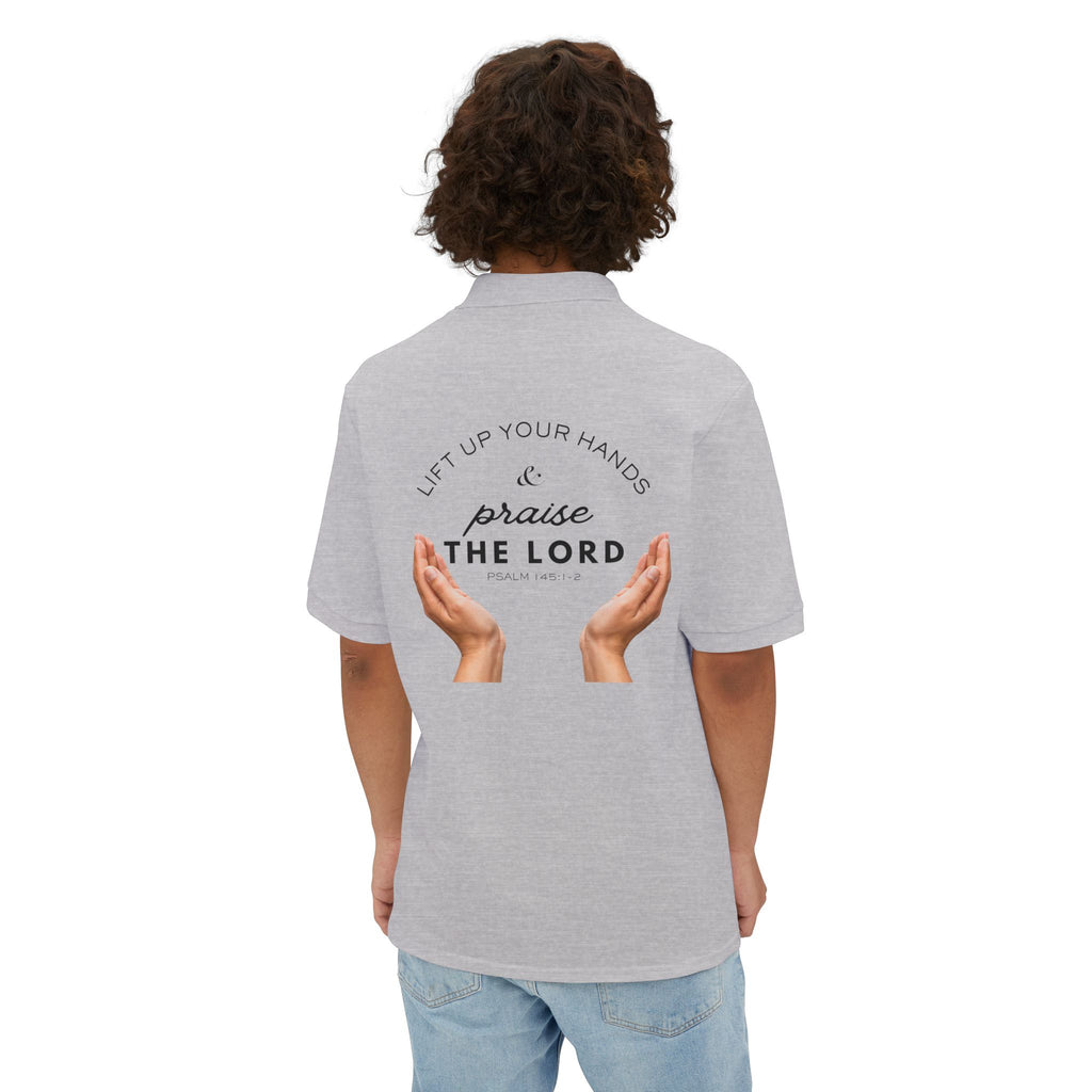 Praise The Lord Polo ( Black font )— Men's Christian Worship Polo Shirt