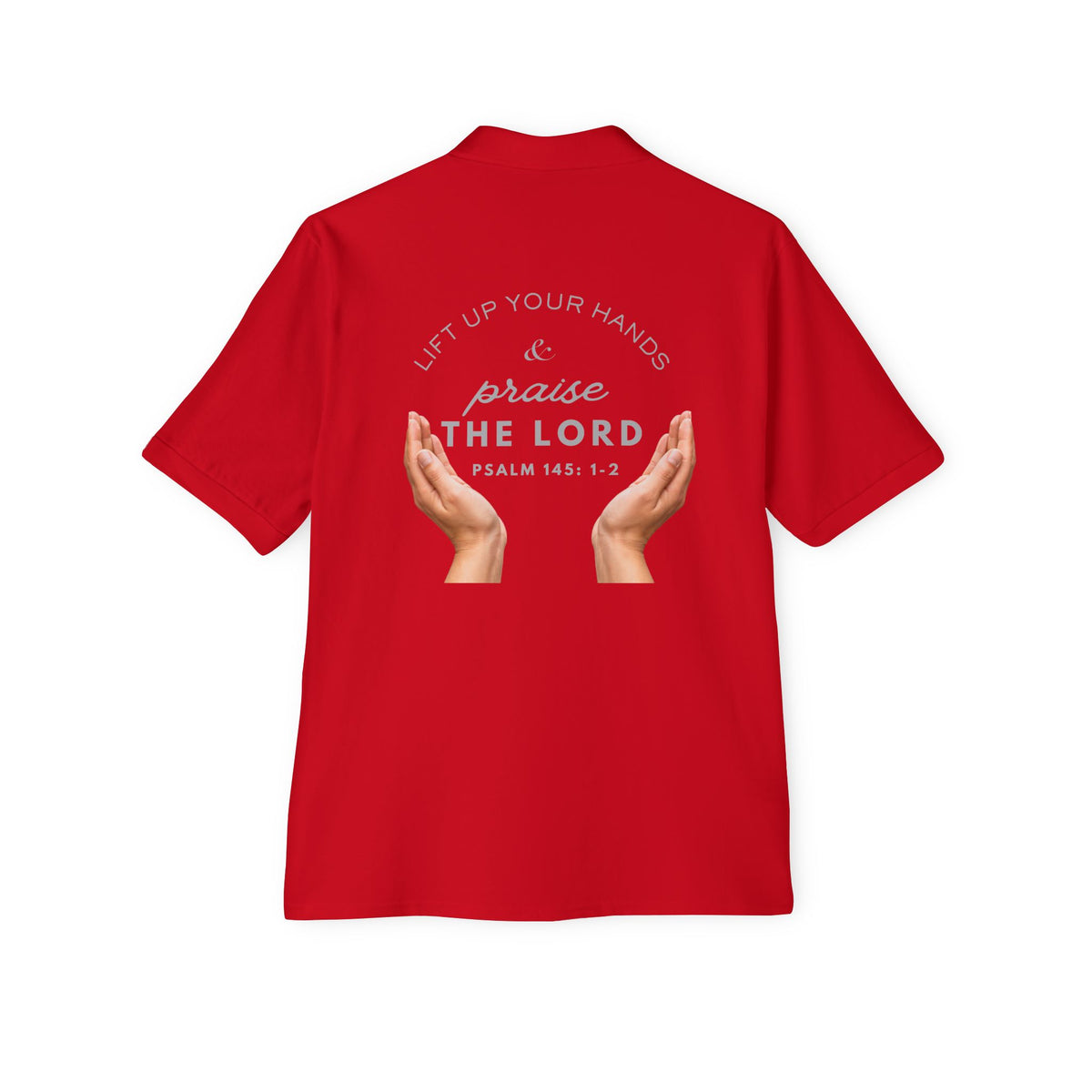 Praise The Lord Polo ( Grey font )— Men's Christian Worship Polo Shirt