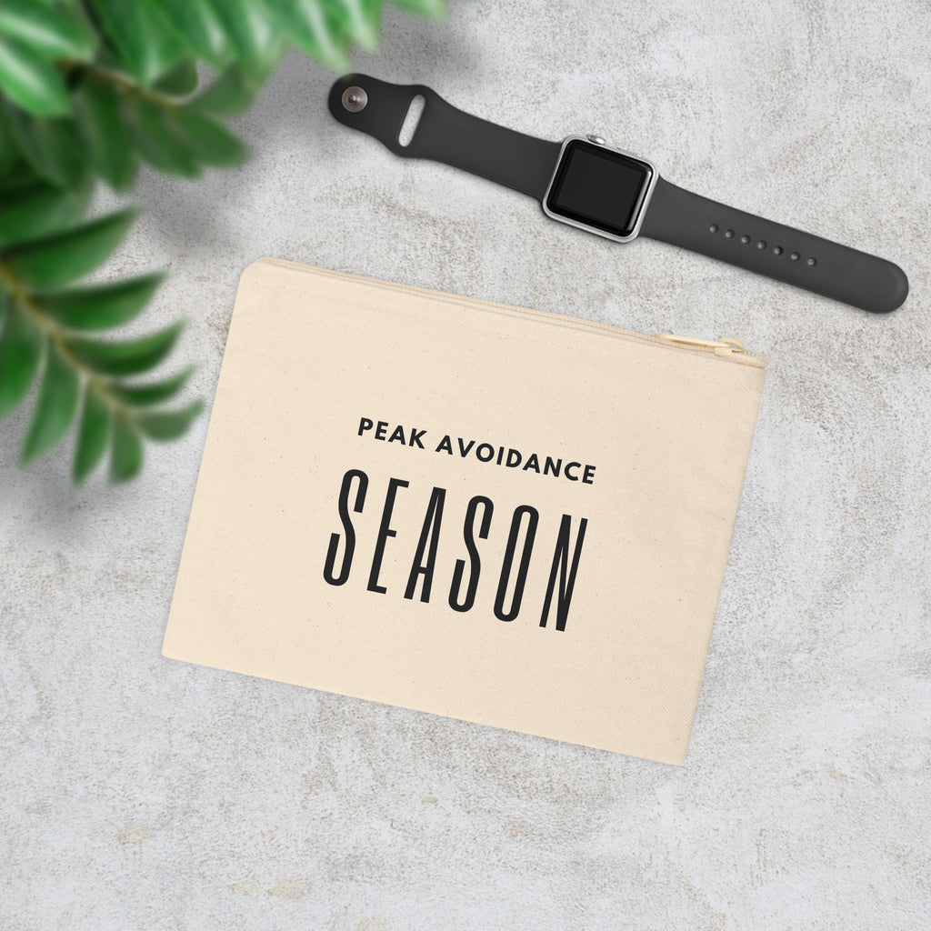 Canvas Zipper Pouch — "Peak Avoidance Season" Minimalist Wristlet