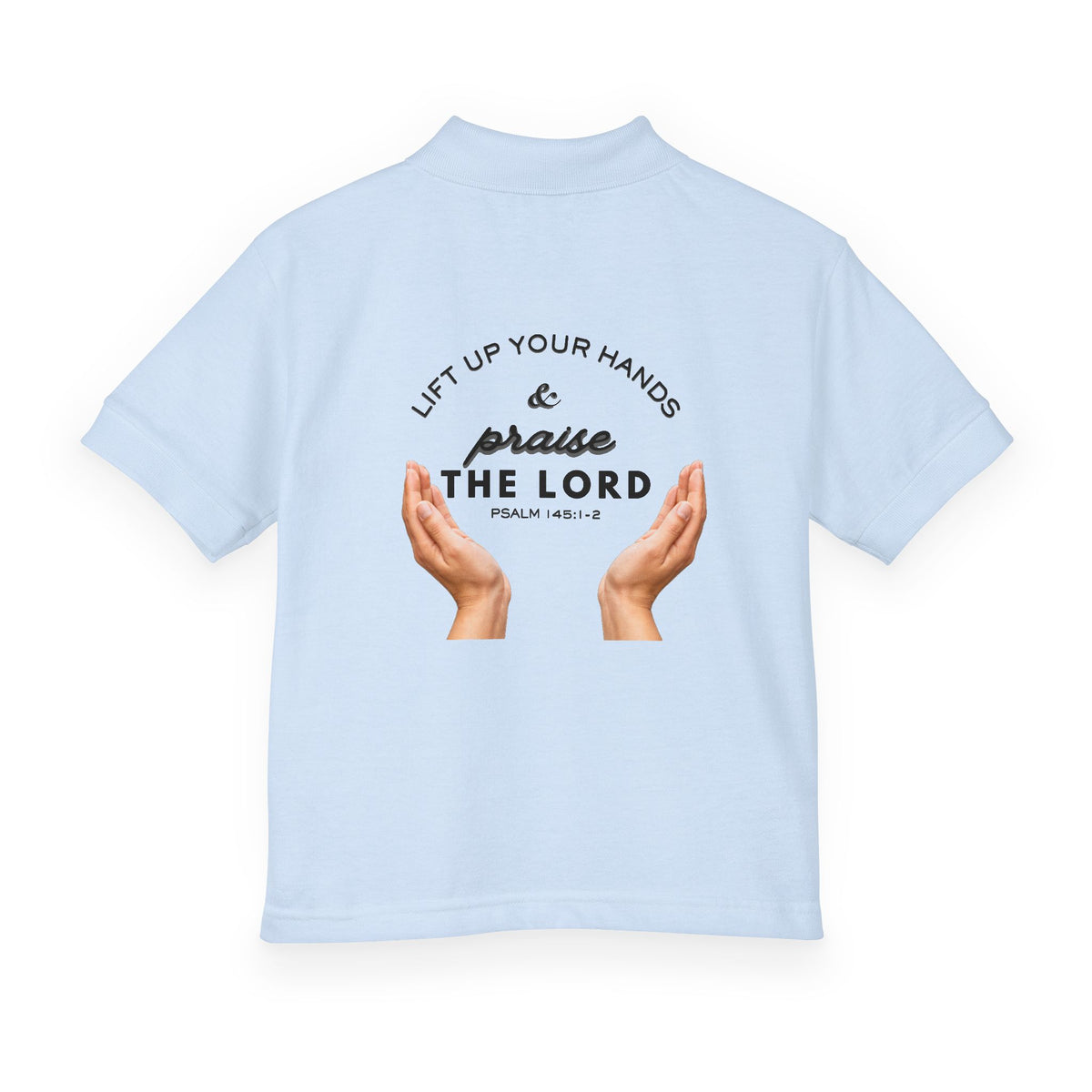 Youth Polo ( black font ) — 'In God We Trust' Hands Logo Embroidered Chest Shirt