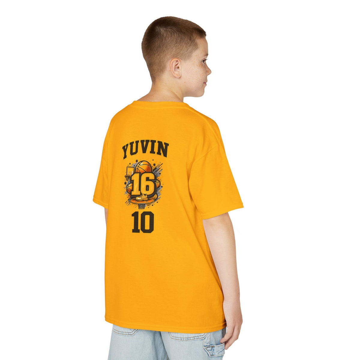 Kids Sports Jersey Tee — 'Steph Curry' Inspired Basketball Shirt with Custom Back Number