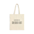 Tote Bag — "Checked In, Checked Out" Cotton Canvas Shopper