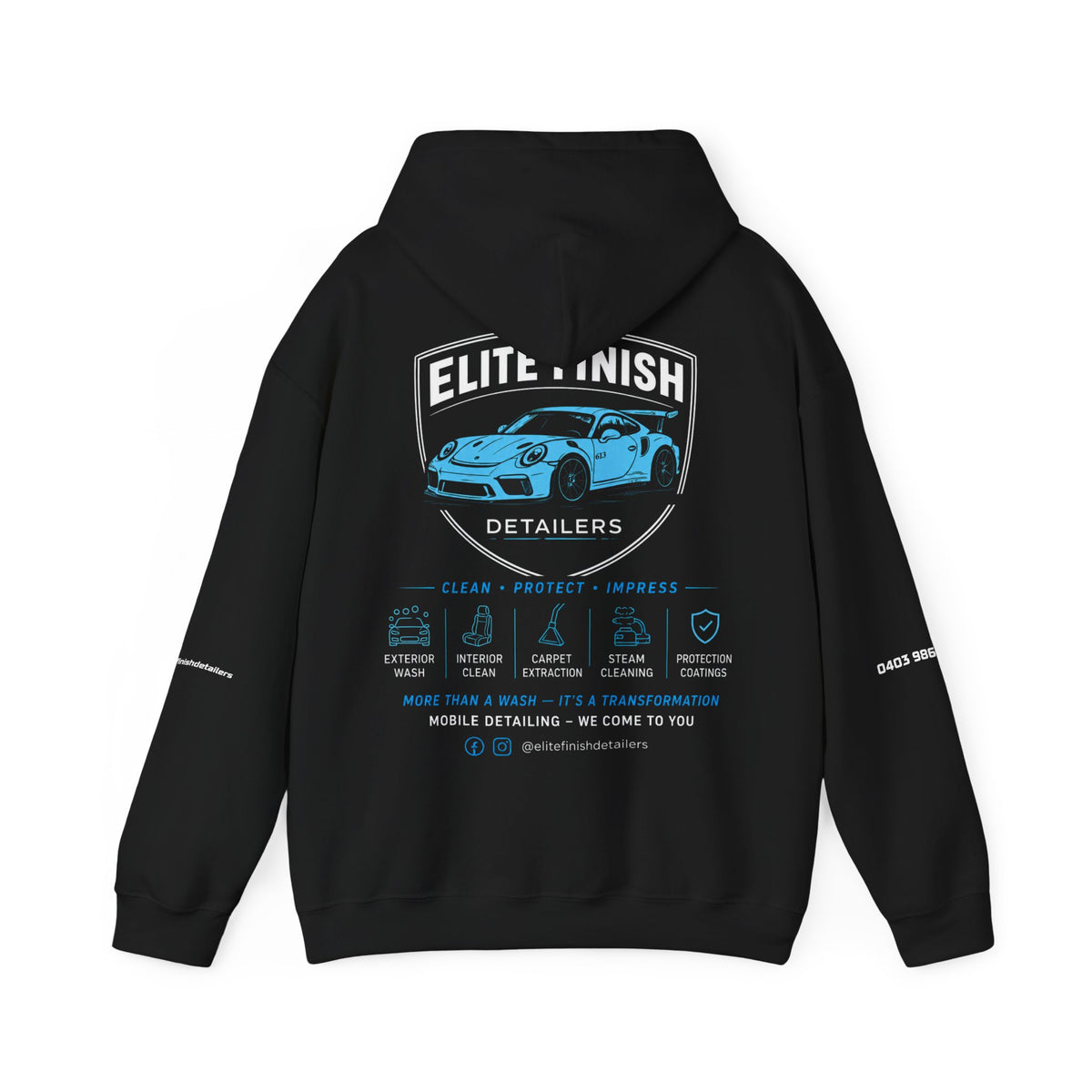Hoodie 2 — Elite Finish Detailers Logo Pullover (Car Detailing Service)