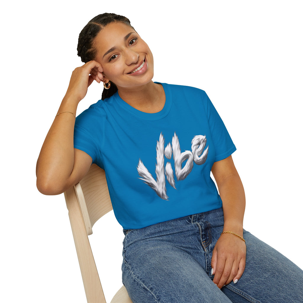 Vibe Graphic T‑Shirt — Monochrome 'Vibe' Brushstroke Design