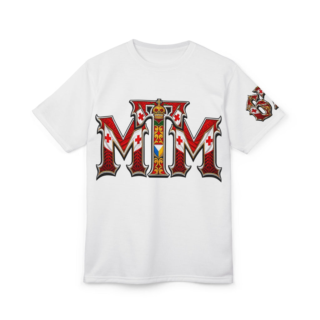 BIG OPTION -Royal 'MIM' Graphic Tee – Medieval Crest Lettering T‑Shirt