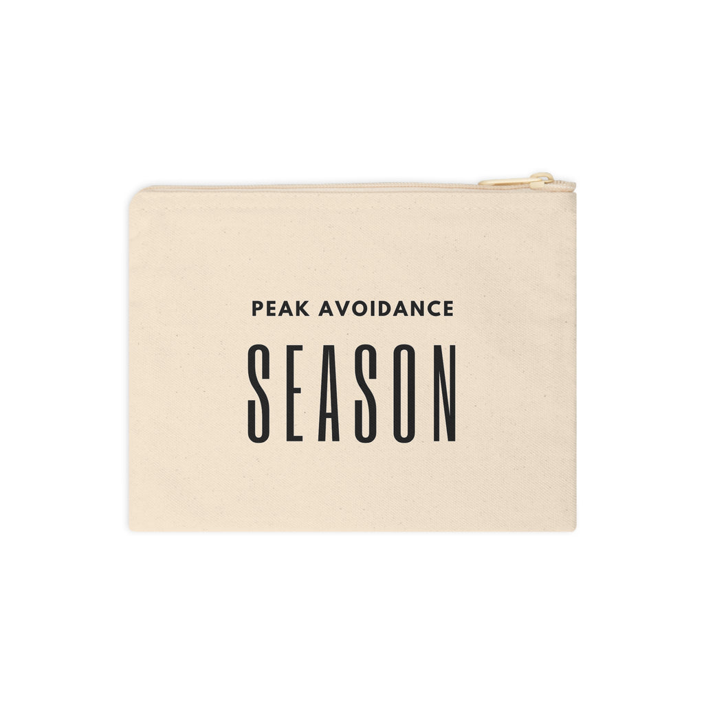 Canvas Zipper Pouch — "Peak Avoidance Season" Minimalist Wristlet