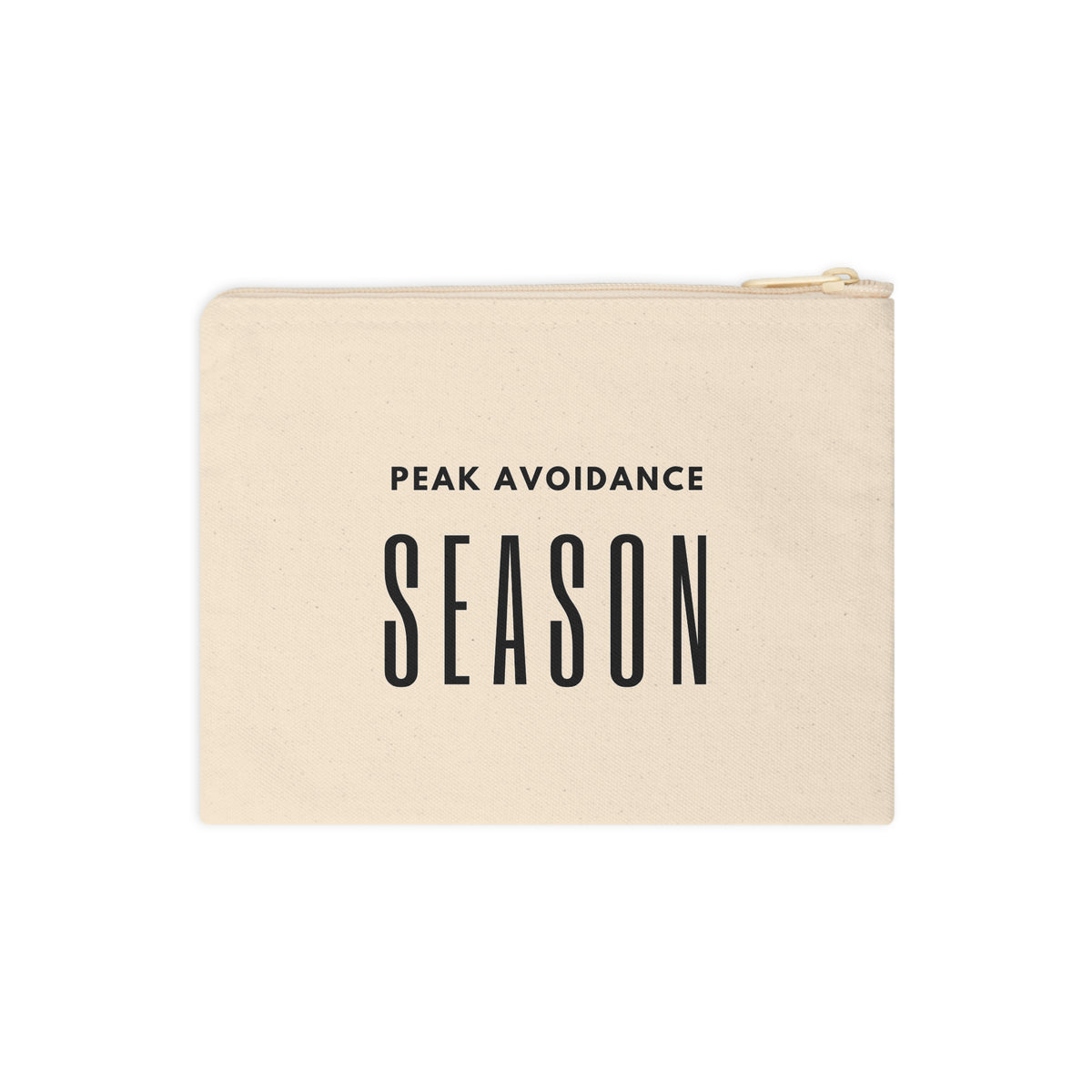 Canvas Zipper Pouch — "Peak Avoidance Season" Minimalist Wristlet