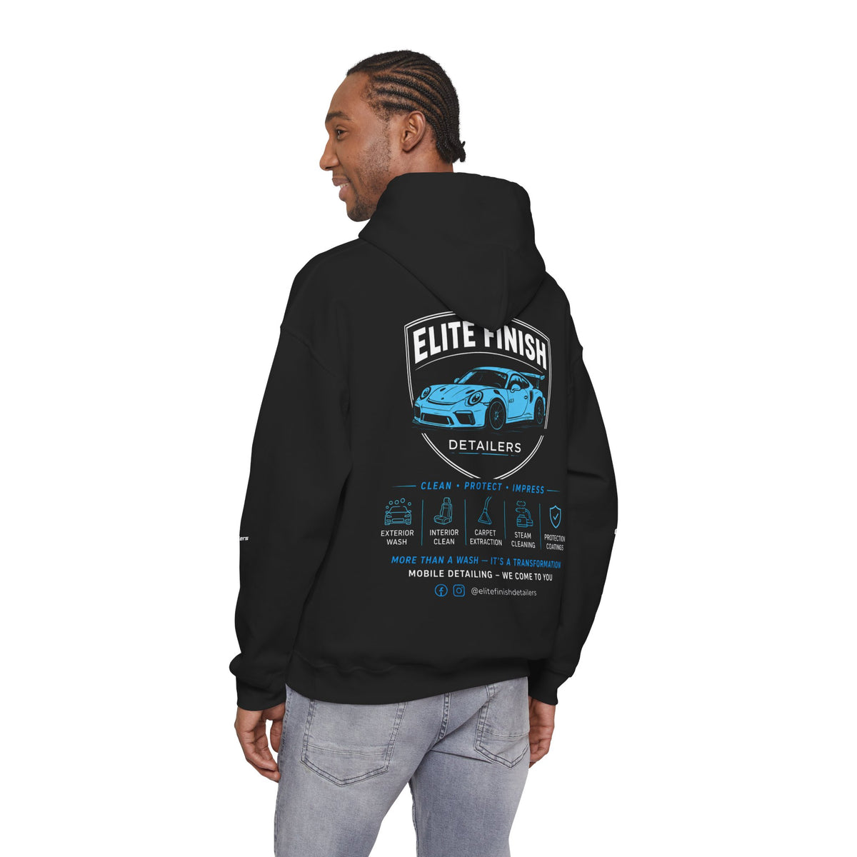 Hoodie 2 — Elite Finish Detailers Logo Pullover (Car Detailing Service)