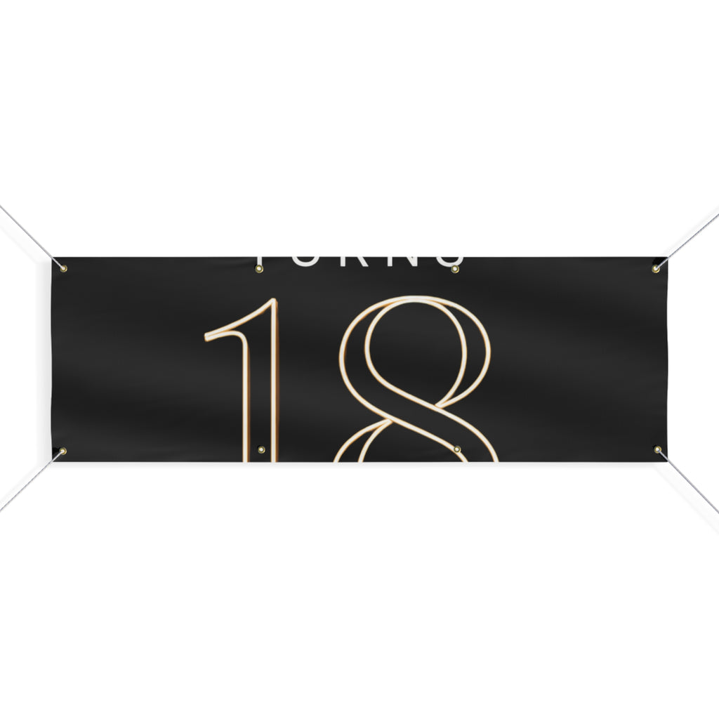 18th Birthday Matte Banner - Elegant Neon Numbers Party Sign