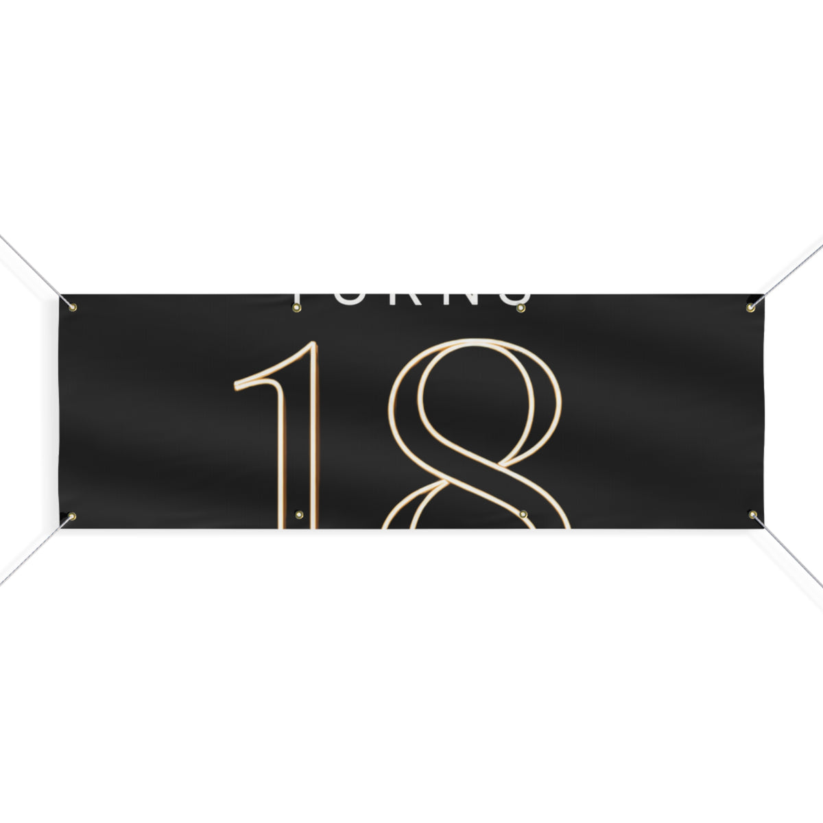 18th Birthday Matte Banner - Elegant Neon Numbers Party Sign