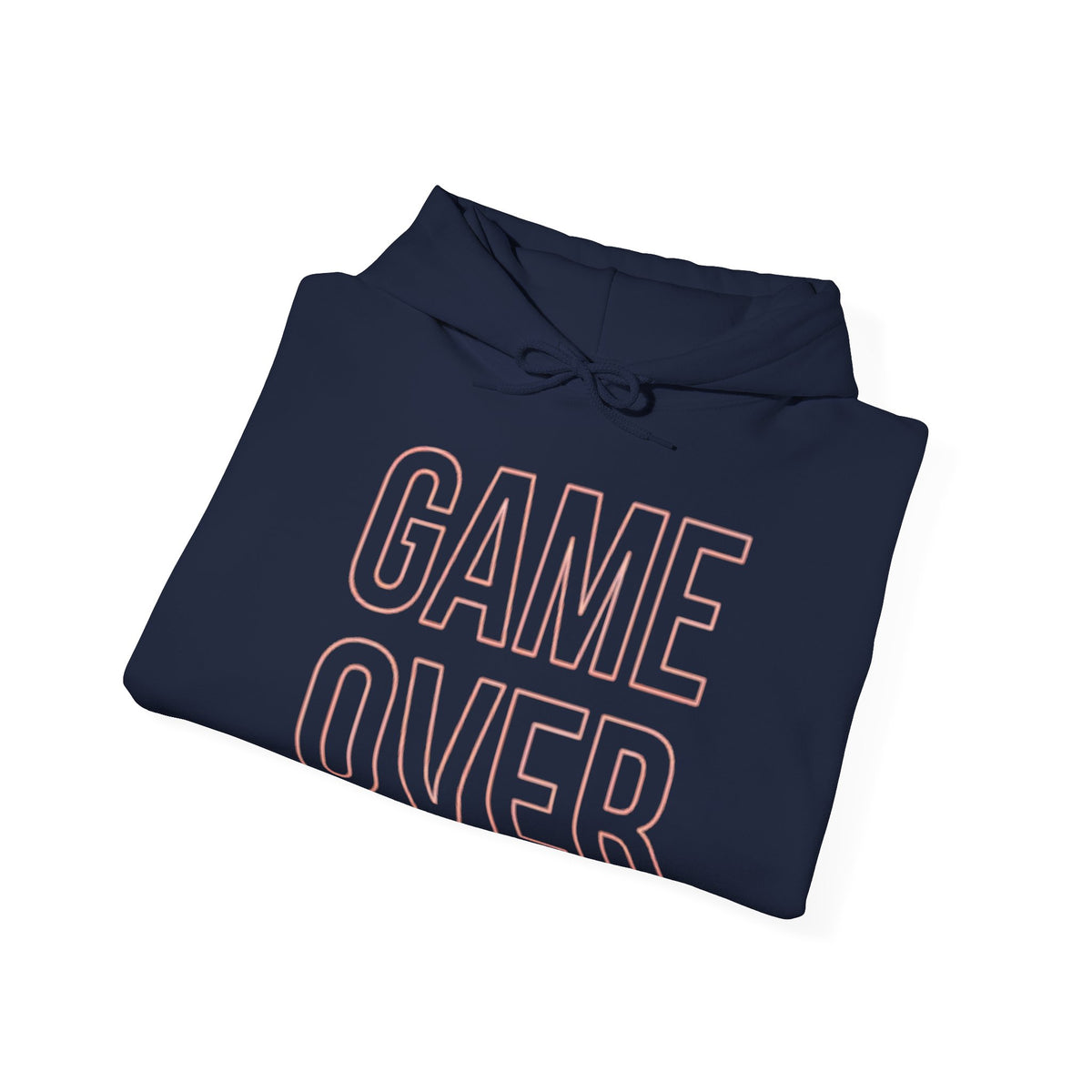Game Over Hoodie – Retro Outline Graphic Pullover