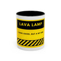 Lava Lamp Coffee Mug — Funny Yellow 'I Look Good, But a Bit Dim' Accent Mug