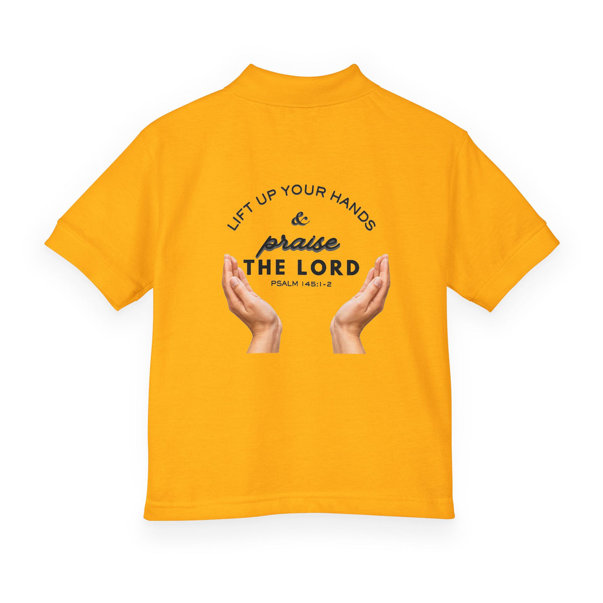 Youth Polo ( black font ) — 'In God We Trust' Hands Logo Embroidered Chest Shirt