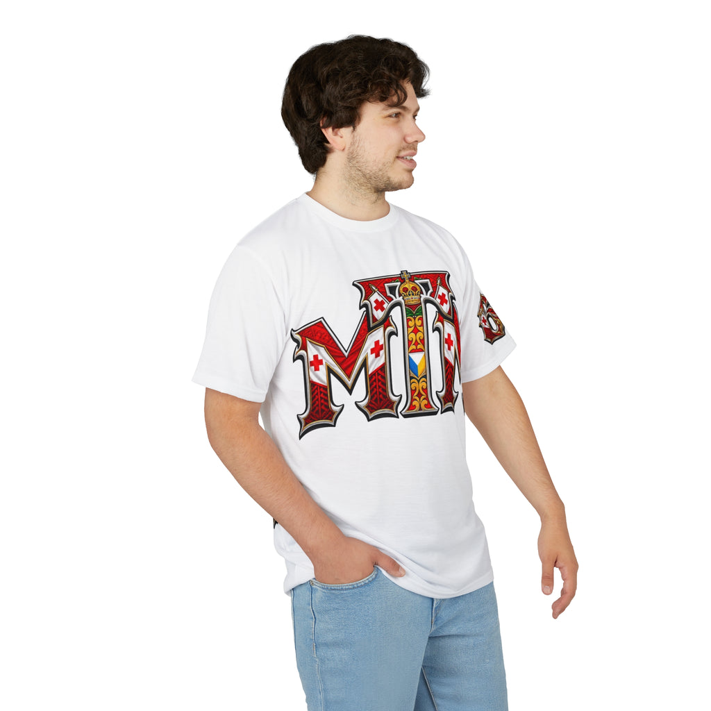 BIG OPTION -Royal 'MIM' Graphic Tee – Medieval Crest Lettering T‑Shirt