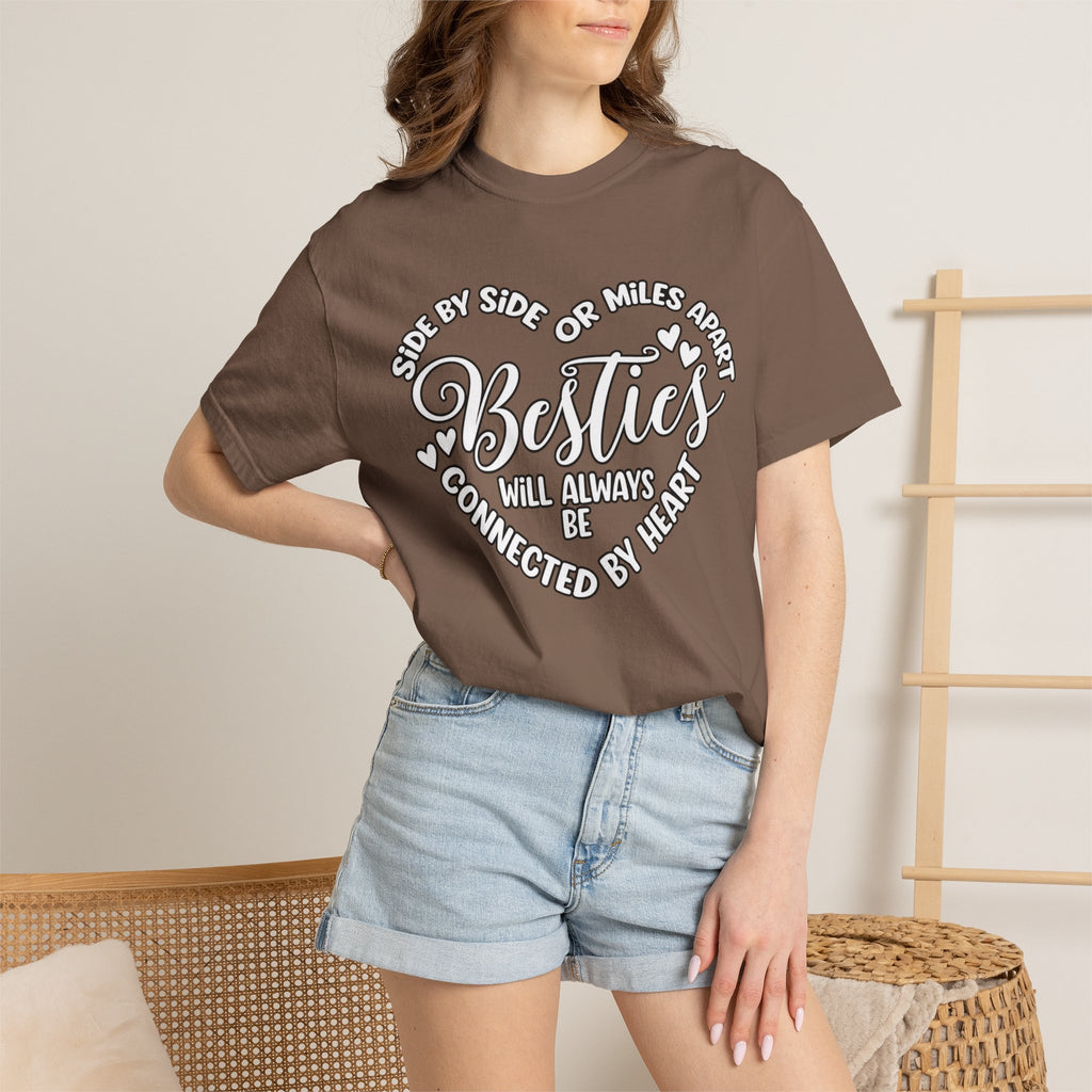 Besties Will Always Be Connected by Heart T-Shirt