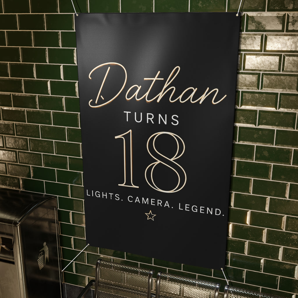 18th Birthday Matte Banner - Elegant Neon Numbers Party Sign