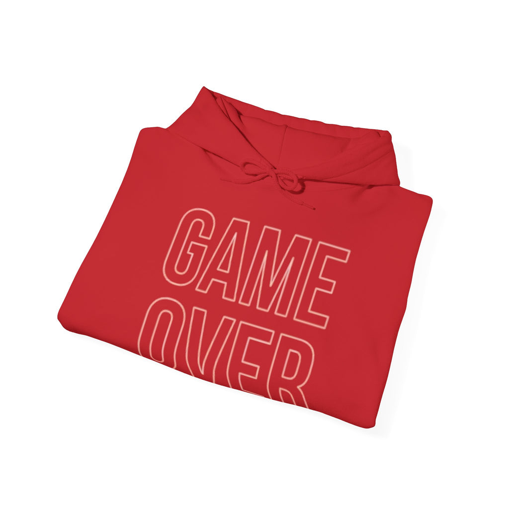Game Over Hoodie – Retro Outline Graphic Pullover
