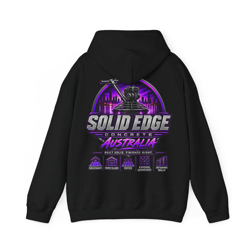 Solid Edge Concrete Australia Hoodie — Retro Neon Logo Workwear